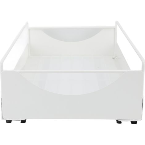 Decdeal Organiseur coulissant pour armoire en acier au carbone, coulissant et silencieux, étagères de garde-manger pour salle de bain, armoire, blanc, M, 227 x 401 x 85 mm (1/5)