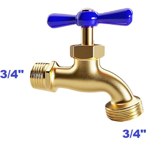 Feyfunns Robinet 3/4 pouce en alliage de zinc plaqué cuivre, inox électroplaqué, mitigeur monocommande, installation vissée, robinet extérieur résistant, bleu (1/4)