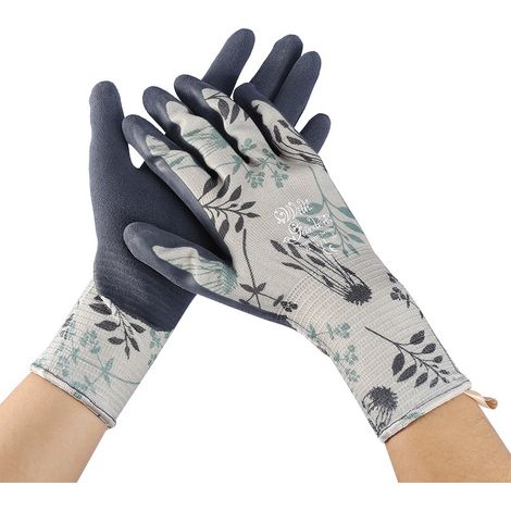 Paire de gants longs pour femme, antidérapants, imperméables et anti-perforation, pour le jardinage (bleu, L) (1/5)