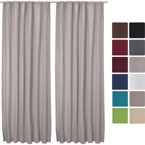 Beautissu – Lot de 2 rideaux thermiques opaques 140x245 cm – 100% polyester – Isolation thermique – Œillets en métal inoxydable