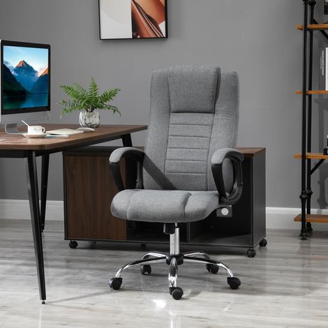 Chaise de Bureau Présidentielle Ergonomique Basculante et Rembourrée avec Hauteur et Inclinaison Réglables, 62 x 76 x 110-119 cm (1/5)