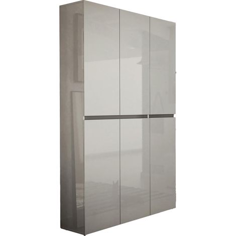 Zapatero Diva, Mueble para Zapatos 20 Estantes, Made in Italy, 34x122x200h cm Gris