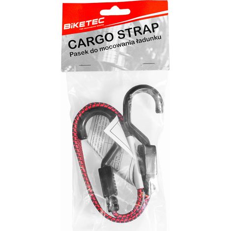 Sangle de sécurité pour bagages BIKETEC (extenseur de bagages), modèle élastique 17 mm x 50 cm, rouge