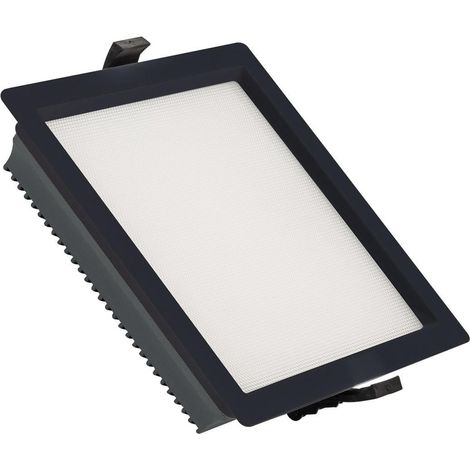 Pannello Downlight LED 25W Quadrato Aero 130 lm/W Microprismatico LIFUD Foro 165x165 mm Nero   4000K Bianco Naturale