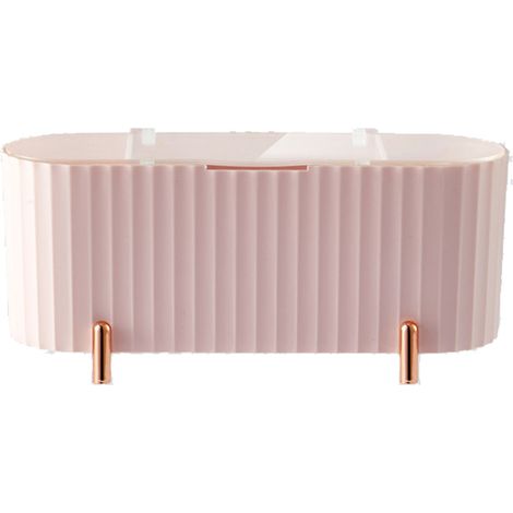 Boite De Rangement Pour Maquillage - Plastique Robuste - Avec Couvercle A Charniere - Empilable - Pour Salle De Bain Et Coiffeuse - 1 Pièce (1/5)
