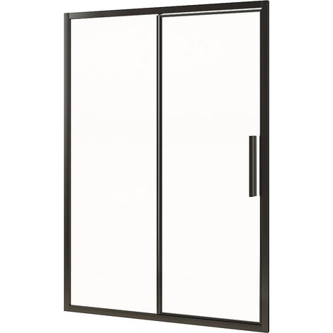 Porta per doccia a battente nero opaco stile industriale 140 x 195 cm - TORONI