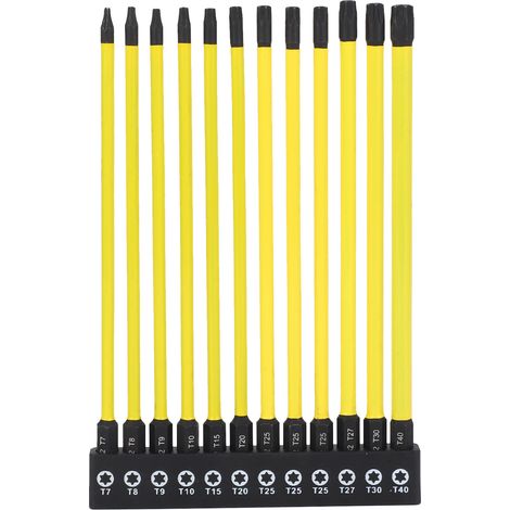 Embouts de tournevis S2 en acier allié 60HRC, tige hexagonale haute dureté, longueur 150MM, jeu d'embouts magnétiques en étoile avec support