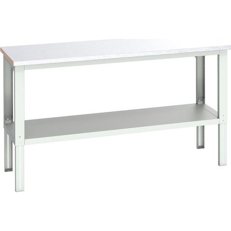 Bott 41003679.16V Cubio Adjustable Bench with Shelf, Steel Clad Top 2000 x 750mm