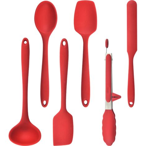Ensemble de spatules en silicone intégrées sans joint - Ensemble de spatules antiadhésives flexibles et résistantes à la chaleur (1/5)