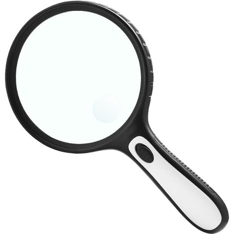 Loupe avec lampe de lecture, miroir principal x10 / miroir secondaire x20 avec lampe LED, pour malvoyants, seniors, loisirs