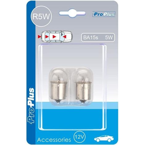 Lampadina per auto 12V 5W BA15s 2 pezzi in blister