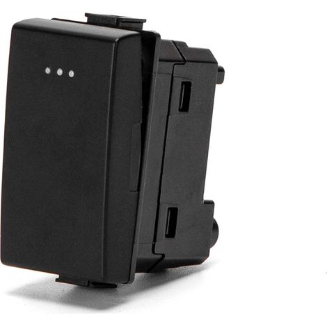 Pulsante unipolare 16A nero compatibile anche con BTicino Matix (1/2)