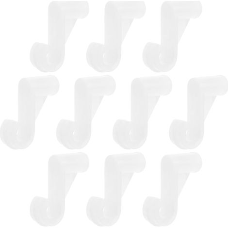10 Pièces Crochet Compatibilité pour Tringle à Vêtements en Plastique Blanc Robuste Support pour Rangement et Amélioration de Penderie Placards (1/5)