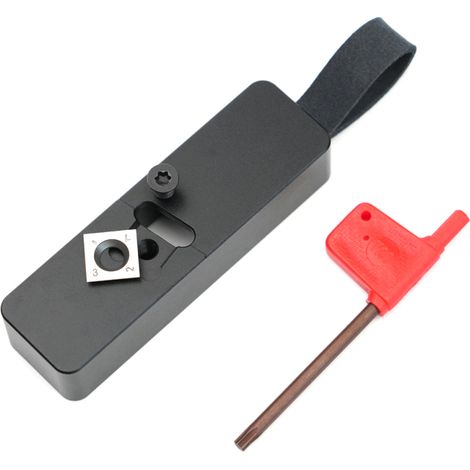 Raboteuse compacte pour chants de planches à bois, outil de finition sans réglage en alliage d'aluminium avec lames pré-installées pour un ébavurage et un traitement sans effort (1/5)