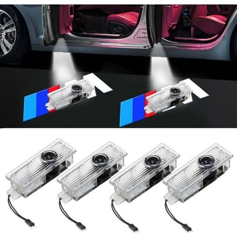 LED-Türleuchten, 4er-Set, mit individualisierbarem Logo – Kompatibel mit BMW 1er bis 7er und X1 bis X7 – Einfache Montage