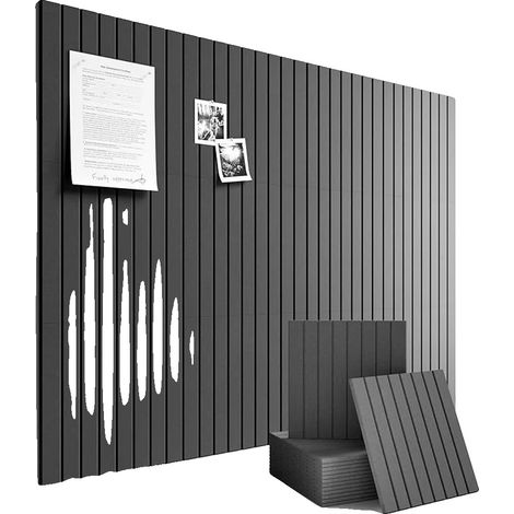 Panneaux Muraux Acoustiques, Installation Auto-adhésive, Réduction du Bruit, noir, 60cm 60cm, 4PCS (1/2)