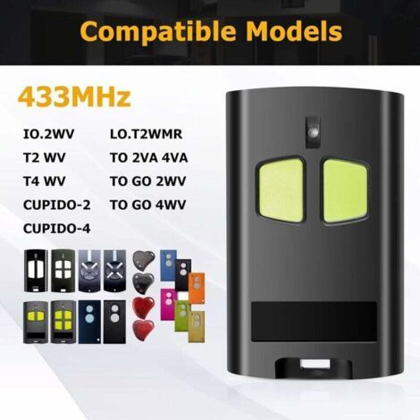 NALOOKAMIC 3Pcs Telecommande Portail Compatible avec Benincà TO.GO 2VA, Telecommande Garage 433,92 MHz 2 Canaux, Télécommande avec double codage Advanced Rolling Code et Rolling Code (1/3)