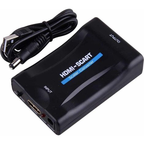 Péritel vers HDMI Adaptateur,1080p HD Convertisseur Scart vers HDMI Compatible pour NTSC PAL pour Sky HD Blu Ray PS3 TV VCR VHS, etc. (1/5)