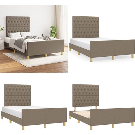 Bettgestell ohne Matratze Taupe 120x200 cm Stoff - Bettsofa - Doppelbett - Boxspringbetten - Lattenrost - Kopfteil - Home & Living (1/5)