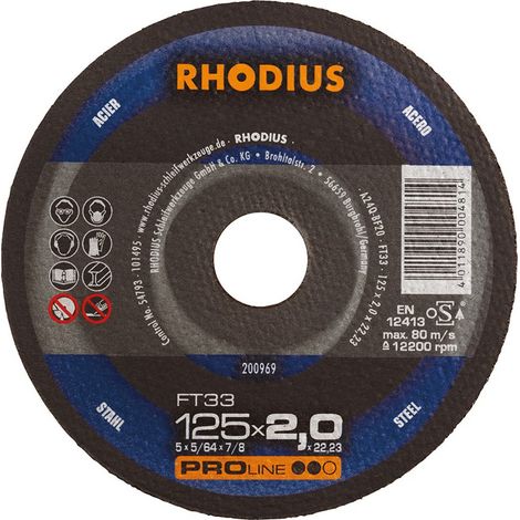 Disco de corte FT33 125 x 2,0mm Rhodius(por 25) (1/2)
