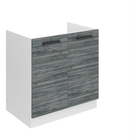 BELINI Meuble Cuisine Bas sans Plan de Travail SDZ I Meubles de Cuisine - Taille: 51,6 x 80 x 82 cm I Meuble sous Evier - 2 Portes I Couleur : chêne Glamour