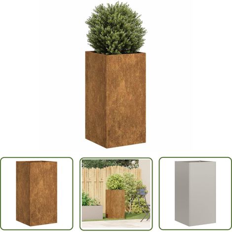 vidaXL Pflanzkübel Rostig 40x40x80 cm Wetterfester Stahl (1/5)
