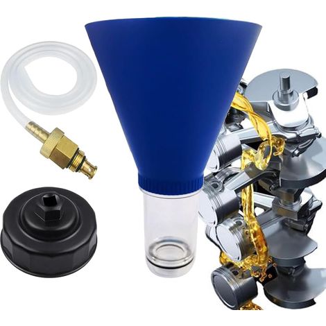 Ensemble D'Entonnoirs Pour Huile Moteur - Outil Pour Changement De Filtre Et De Vidange Avec Clé - Entonnoir Fileté Pour Huile Moteur Pour Véhicule SUV Remorque Tracteur Conducteur Atelier (1/5)