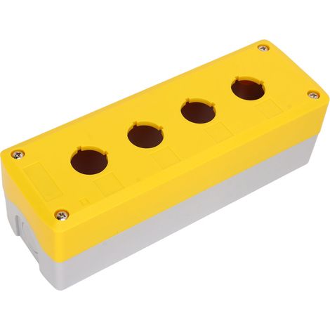 IP65 wasserdichte industrielle Steuerstation mit Drucktaster, gelbes ABS-Gehäuse, 4 Tasten für die Maschine, 380-V-Steuerschalter, robustes Drucktastergehäuse (1/5)