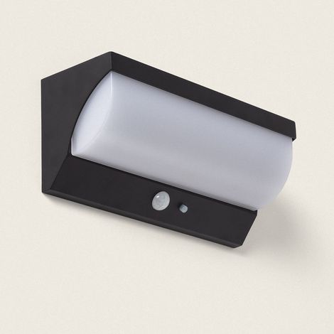 Aplique de Pared Exterior Solar LED 5W Aluminio con Sensor de Movimiento Goran Negro