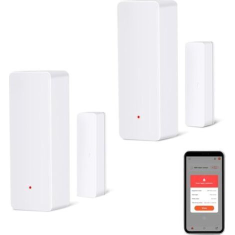 Lot de 2 Capteur de Porte WiFi, capteur de fenêtre Intelligent sans Fil, Compatible avec Alexa et Google Assistant, Pas de hub nécessaire (1/5)