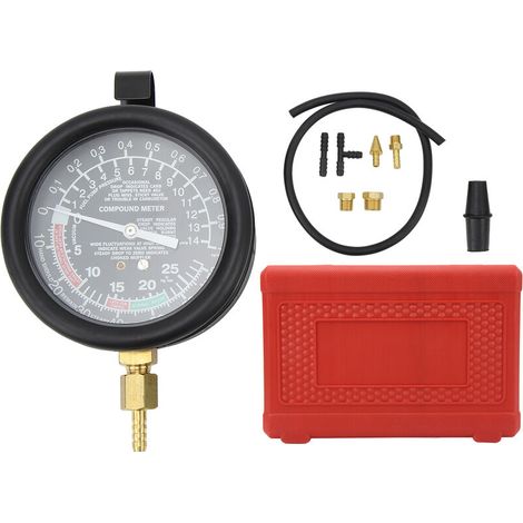 Jeffergarden Testeur de pompe à carburant sous vide pour voiture, jauge avec raccords de collecteur de 14mm et 18mm, diagnostic de pression, testeur de fuite-DOU