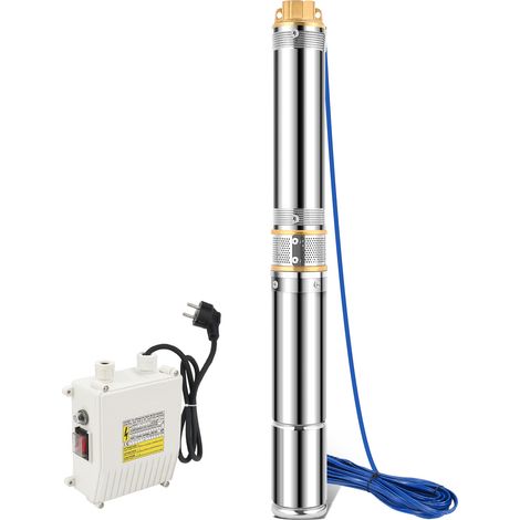 Jiubiaz Pompa per pozzi Pompa sommergibile 1100W per acqua di pozzo capacità di pompaggio di acqua pulita fino a 4000L/h altezza massima della pompa 81m