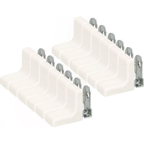 KOTARBAU Lot de 25 supports d'étagère en métal avec revêtement en plastique pour meubles Blanc