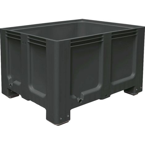 BRB Palettenbox, Industrieausführung, mit 4 Füßen, LxBxH 1200x1x760 mm, anthrazit (1/2)