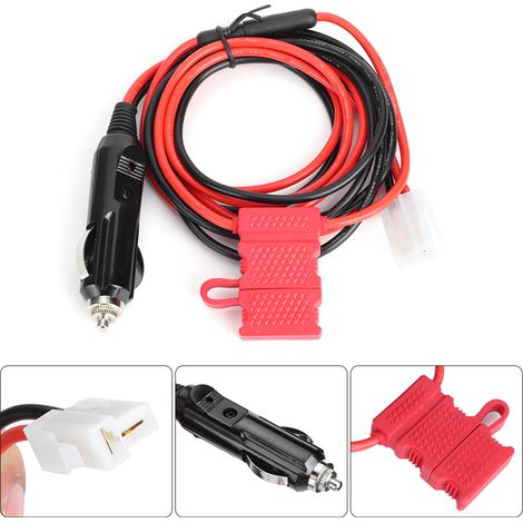 Câble d'alimentation allume-cigare 12 V de 1,5 m (4,9 pi) pour autoradio Kenwood TM-201B, connecteur en T à 2 broches, compatible avec ce modèle (1/5)