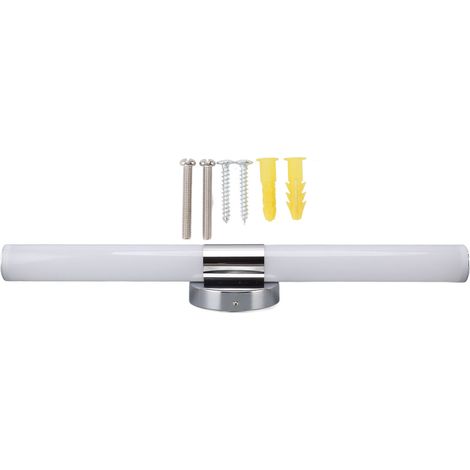 Barre lumineuse LED pour salle de bains moderne, lumière 6000K blanc, 61cm de longueur, matériau stainless steel et PC, voltage 85‑265V