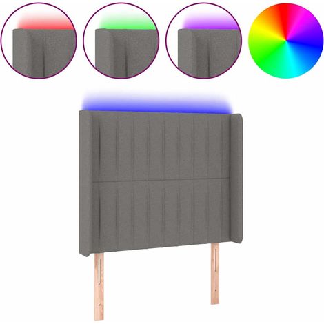 Maison Exclusive - Cabecero con LED de tela gris oscuro103x16x118 (1/5)