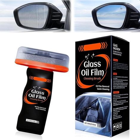 Nettoyant Vitre Voiture Solido avec Brosse, Produit Nettoyage Voiture Anti Pluie Pare-Brise, Détachant Film d’Huile Glass Emulsion pour Pare-Brise, Vitres et Rétroviseurs, Visibilité Claire (1/5)