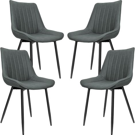 Lot de 4 Chaises de Salle à Manger, Siège Moderne, Sièges Rembourré, gris foncé (1/5)
