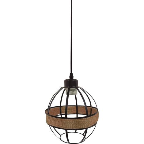 Hänge-Deckenleuchte der Serie "Takum" E27 (maximal 40W 230V) IP20 Ø15cm Farbe Braun und Schwarz