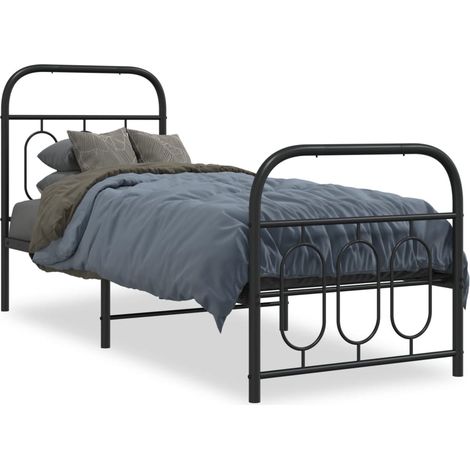 Maison Exclusive - Giroletto con Testiera e Pediera Metallo Nero 75x190 cm (1/5)