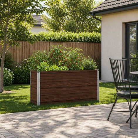 vidaXL Letto rialzato da giardino Nero 100 x 40 x 55 cm