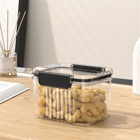 Boîte De Rangement Aliments Séchés - Contenant Hermetique En Plastique Transparent - Pour Céréales Pâtes Orge Noix Bonbons - 1 Pièce (1/3)