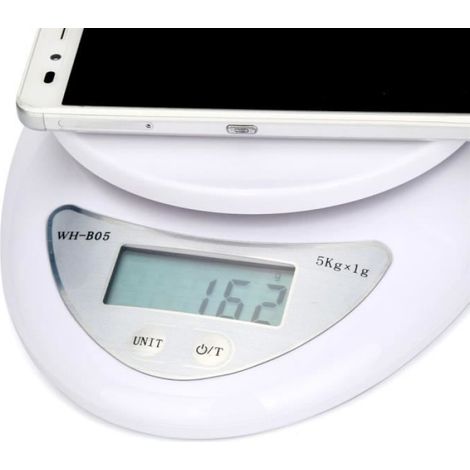 Balance Cuisine - 5 kg - Précision 1 g - Affichage Numérique - Multi-unités - Fonction Tare - Alimentaire et Générale (1/4)