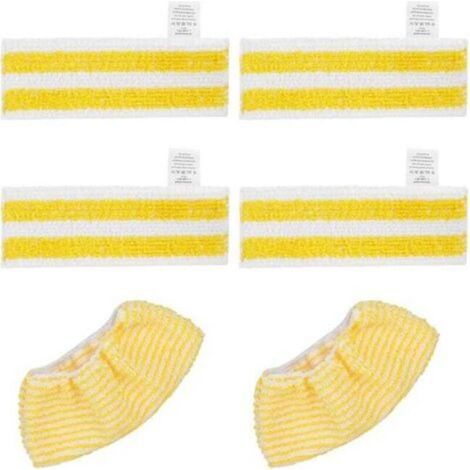 ALLIANDISLot 6 chiffons microfibre Easyfix - Compatible Karcher SC1 à SC5 - 4 lingettes + 2 bonnettes (1/4)