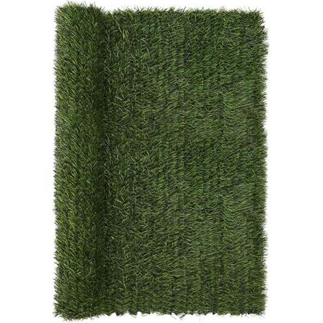 Clôture artificielle vert clair, 1,5 x 6 mètres, PVC et acier. (1/5)