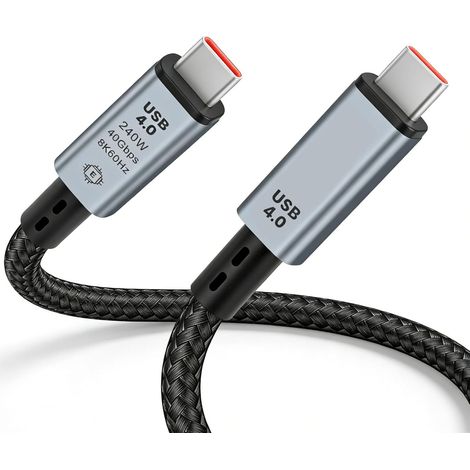 [Neue Generation] Thunderbolt USB-C-Kabel, Nylon-USB4-Kabel mit 40 Gbit/s Datenübertragung, PD3.1 240 W, 8K @ 60 Hz Videoübertragung für iPhone 17/Air/iPad/MacBook Pro/Dockingstation (2 m) (1/5)