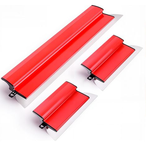3PCS Ensemble de Spatules Professionnelles (60/25/25 cm) en Acier Inoxydable 0,35 mm, avec Poignée en Z Ergonomique Idéal pour la Pose de Plaques de Plâtre, le Rebouchage et la Finition des Murs (1/5)