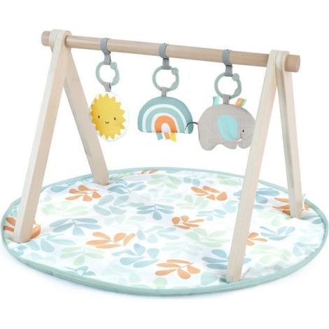 INGENUITY Spielmatte Baby Sun Valley, Holzspielbogen - 3 abnehmbare Spielzeuge - faltbar (1/5)