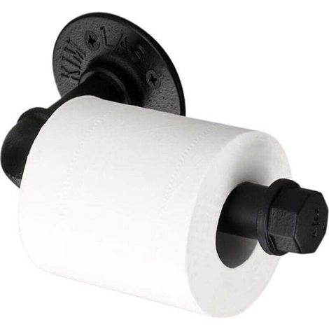 Wall-mounted toilet paper holder - retro industrial style - can be hung horizontally or vertically (1/4)